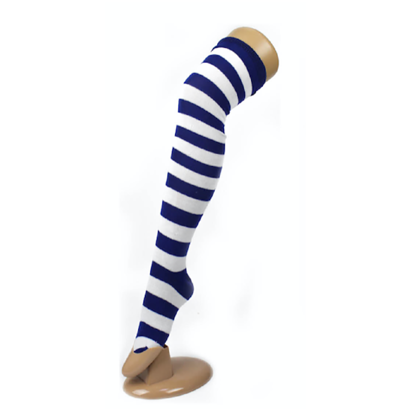 Over The Knee Socks - Blue/White