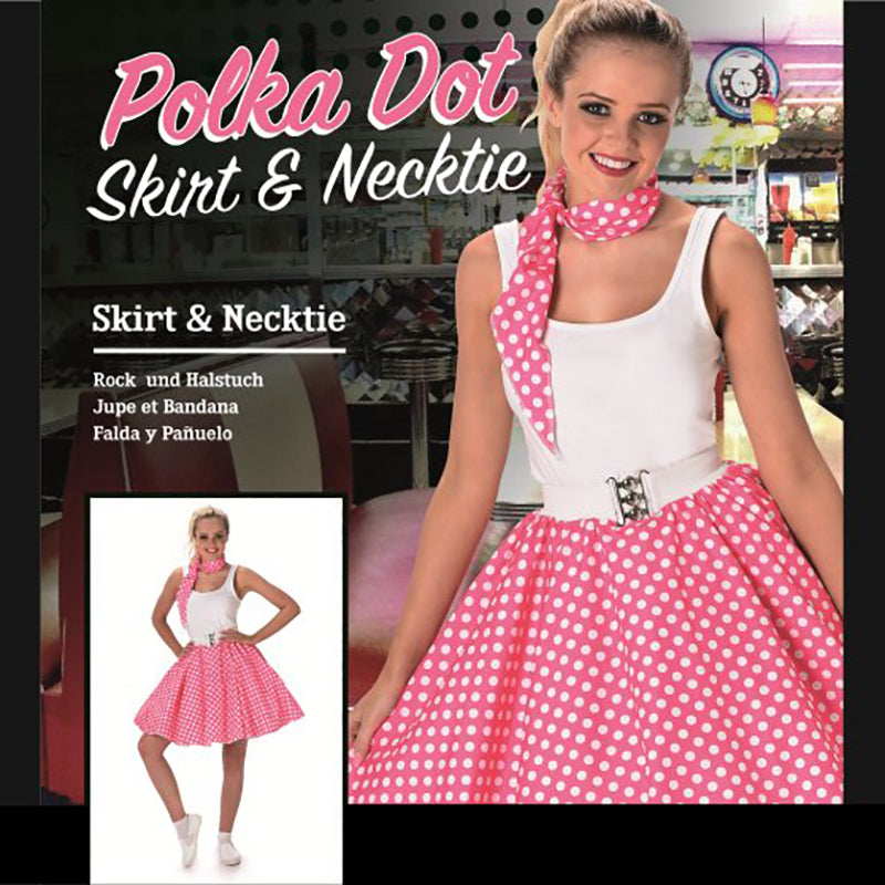 Polka Dot Skirt & Necktie