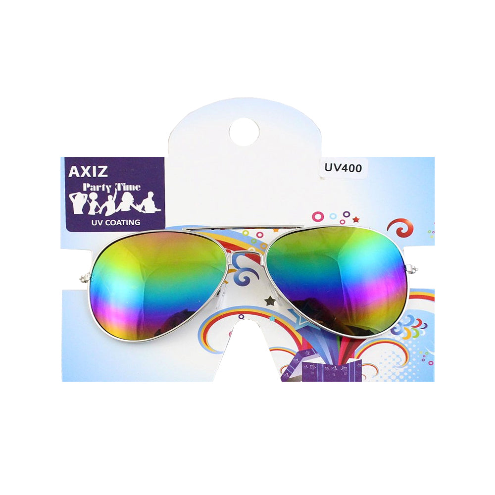 ASOS DESIGN aviator sunglasses in black metal with mirrored rainbow lens |  ASOS