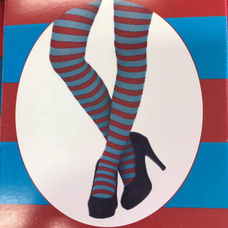 Red and Blue Stripe Stockings - Womens