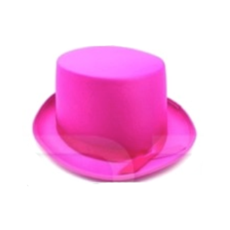 Satin Top Hat - Hot Pink