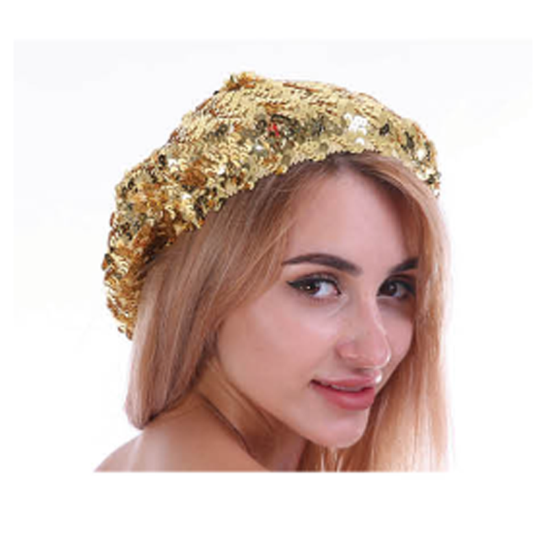 Disco 70's Sequin Beret Gold