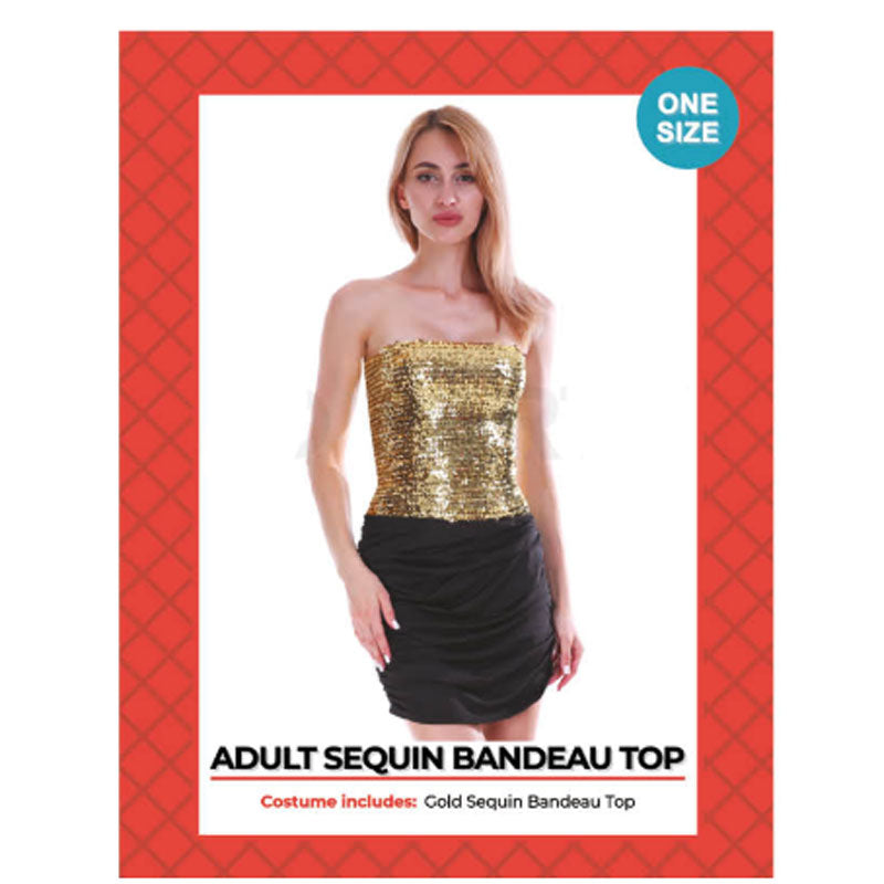 Sequin Bandeau Disco Top Gold