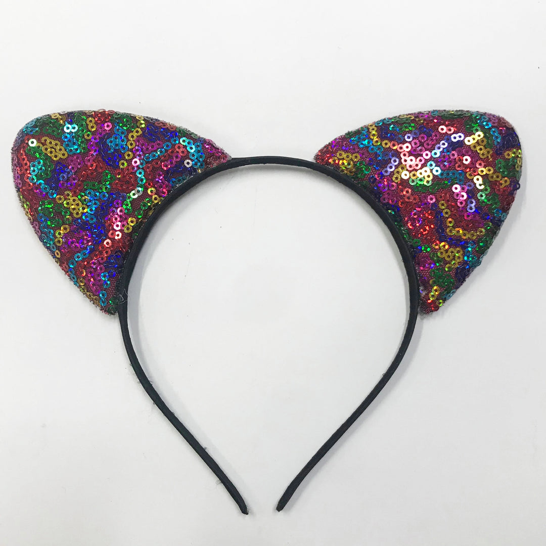 Sequin Cat Ears Headband - Medium Ears