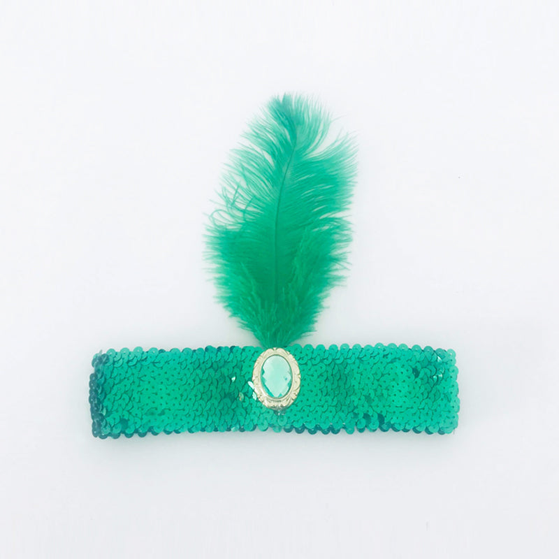 Sequin Flapper Headband - Emerald Green