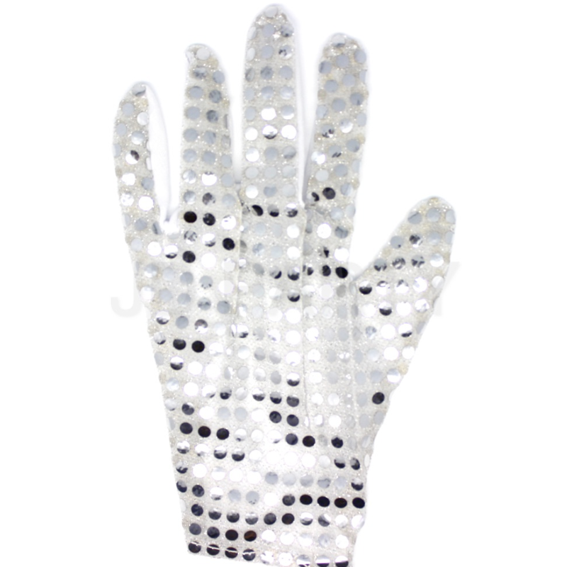 Short Sequin Glove White