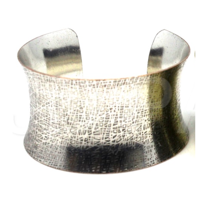 Silver Wide Metal Bracelet