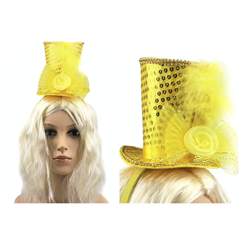 Mini Top Hat Headband Yellow