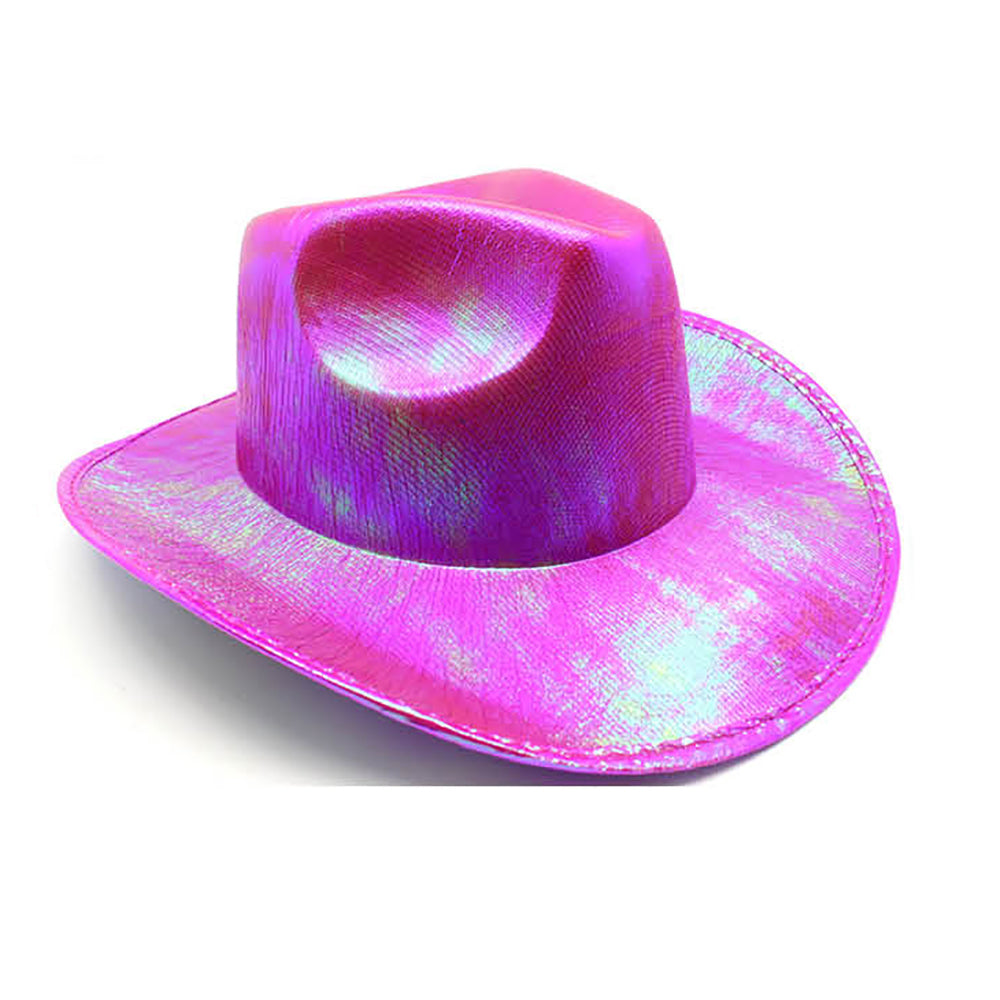 Iridescent Cowboy Hat - Hot Pink