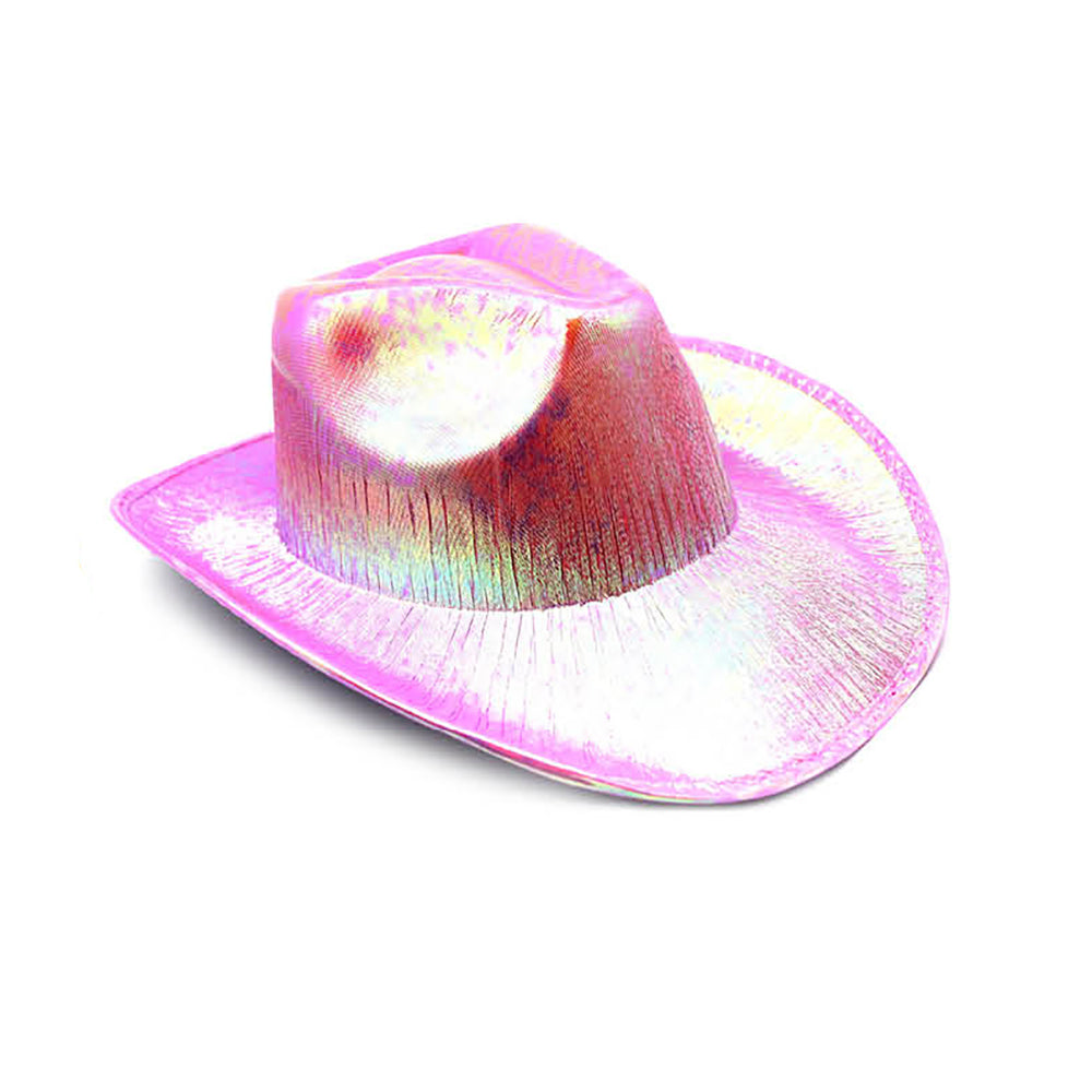 Iridescent Cowboy Hat - Light Pink