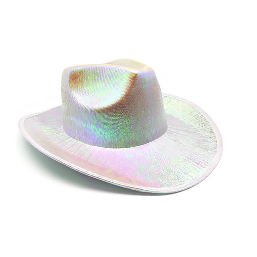 Iridescent Cowboy Hat - White