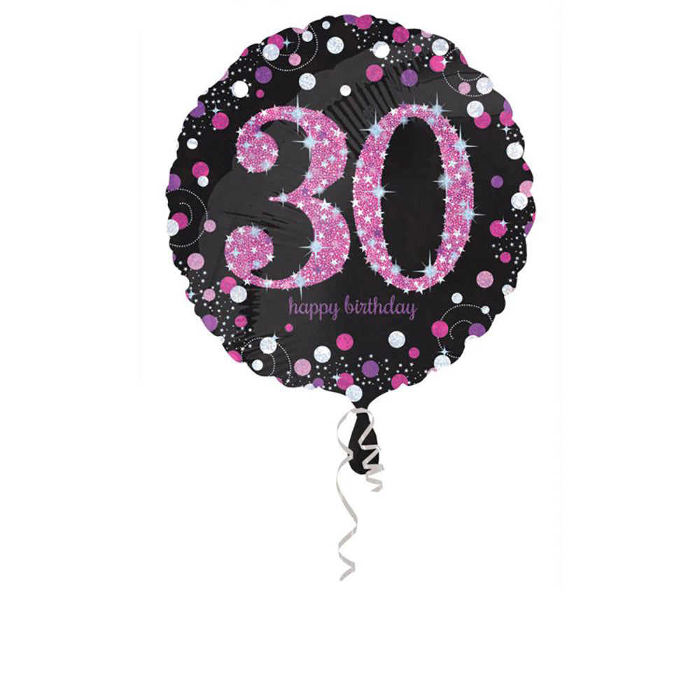 Holographic Pink Celebration 30 Balloon