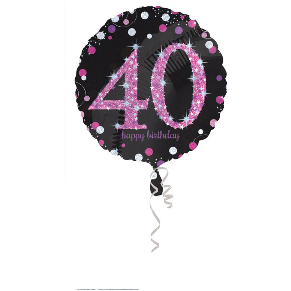Holographic Pink Celebration 40 Balloon