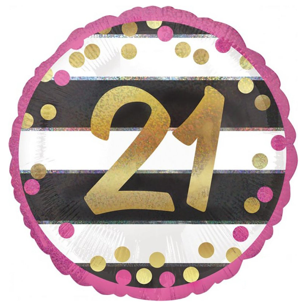 Pink & Gold  21st Balloon