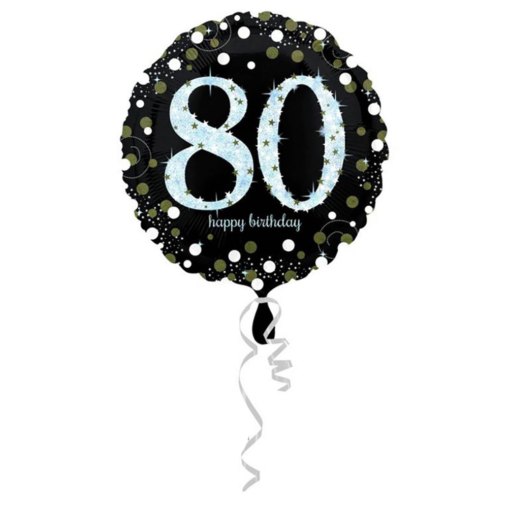 Holographic Sparkling Birthday 80 Balloon