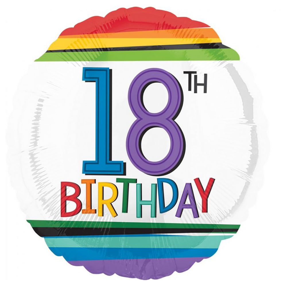 Rainbow Birthday 18 Balloon
