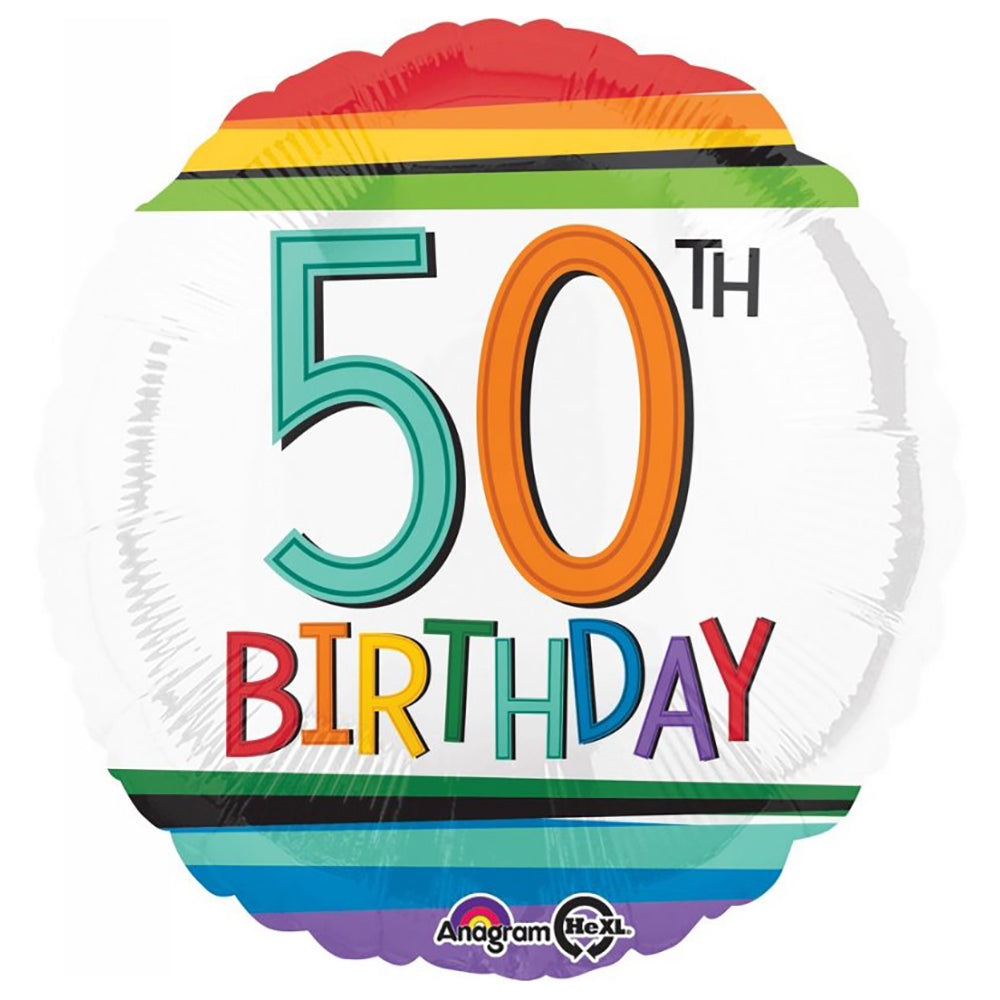 Rainbow Birthday 50 Balloon