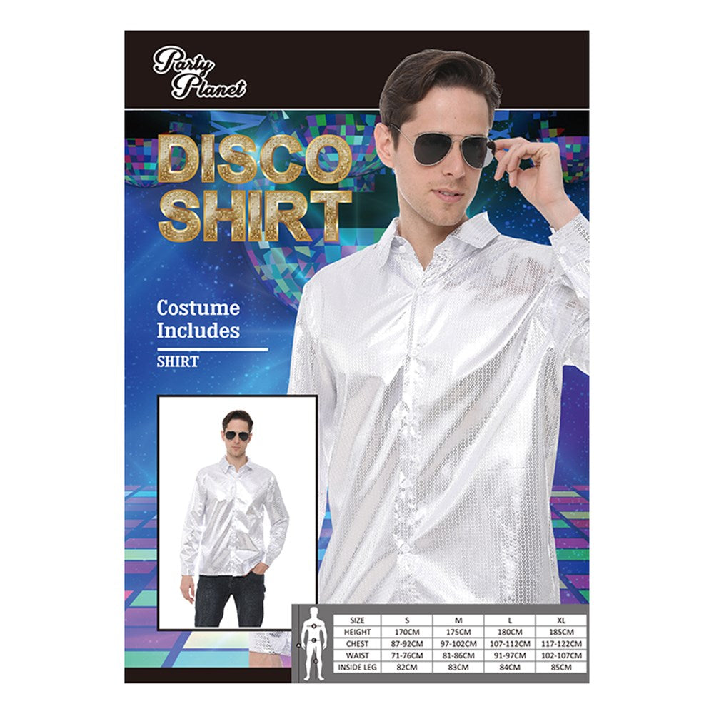 Silver Sequinned Disco Shirt