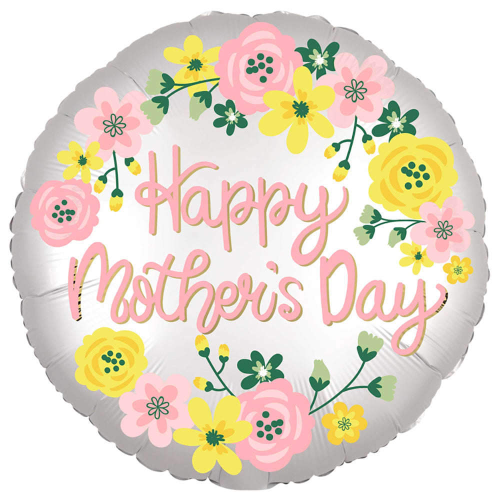 Satin Infused Happy Mother's Day Floral Foil Balloon