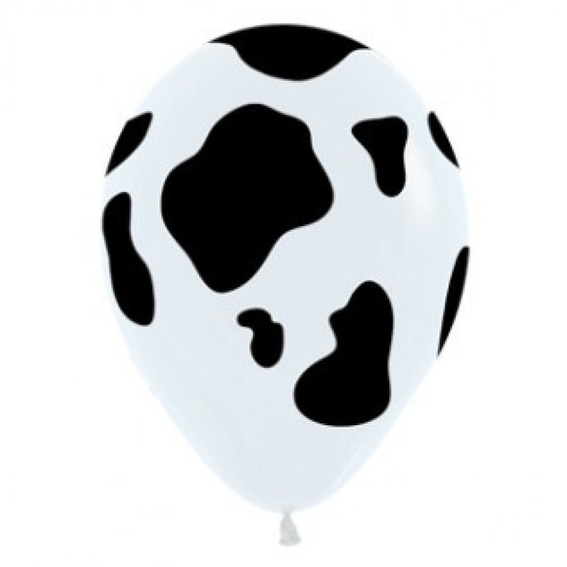 Cow Print Animal Black & White Latex Balloon