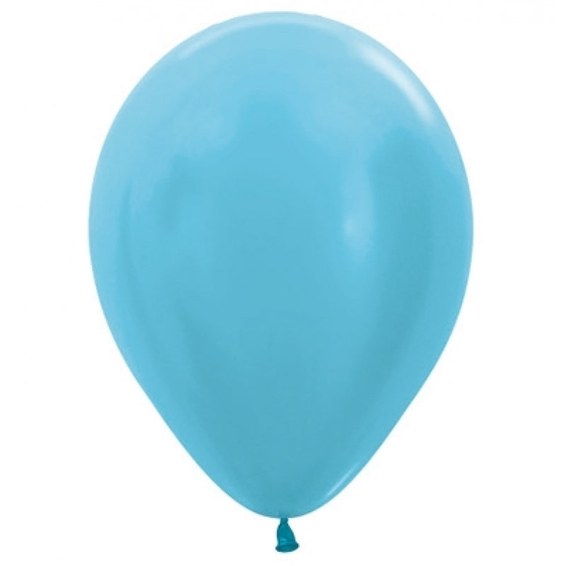 Satin Pearl Caribbean Blue Latex Balloon