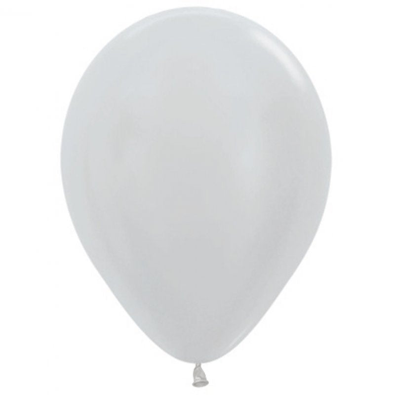 Satin Pearl Silver Latex Balloon