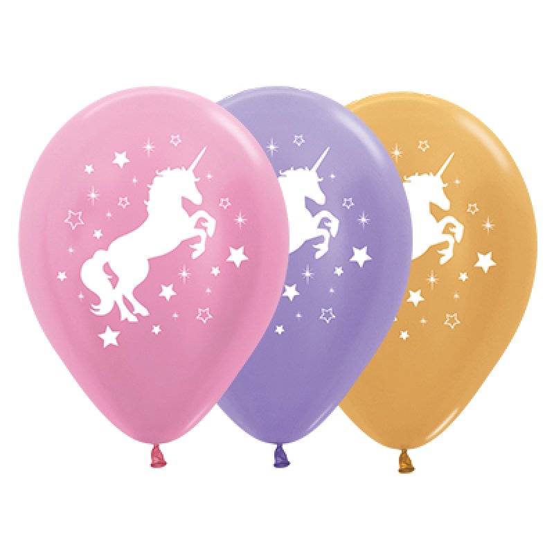 Unicorn Sparkles & Stars Satin Pearl Latex Balloon