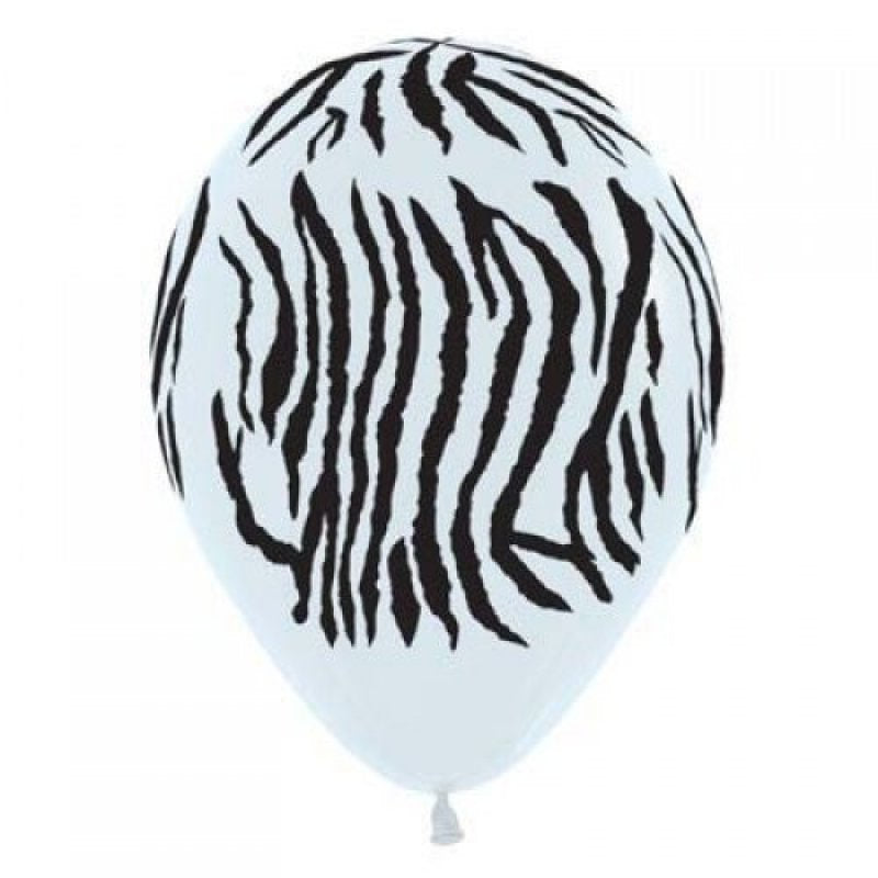 Zebra Animal Print Fashion Black & White Latex Balloon