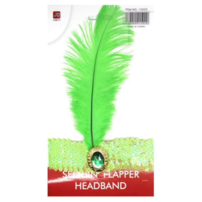 Sequin Flapper Headband - Green