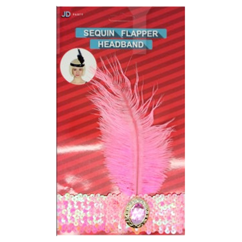 Sequin Flapper Headband - Pink