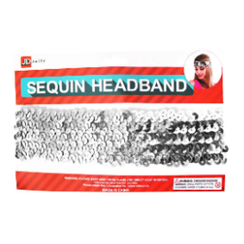 Sequin Headband - Silver