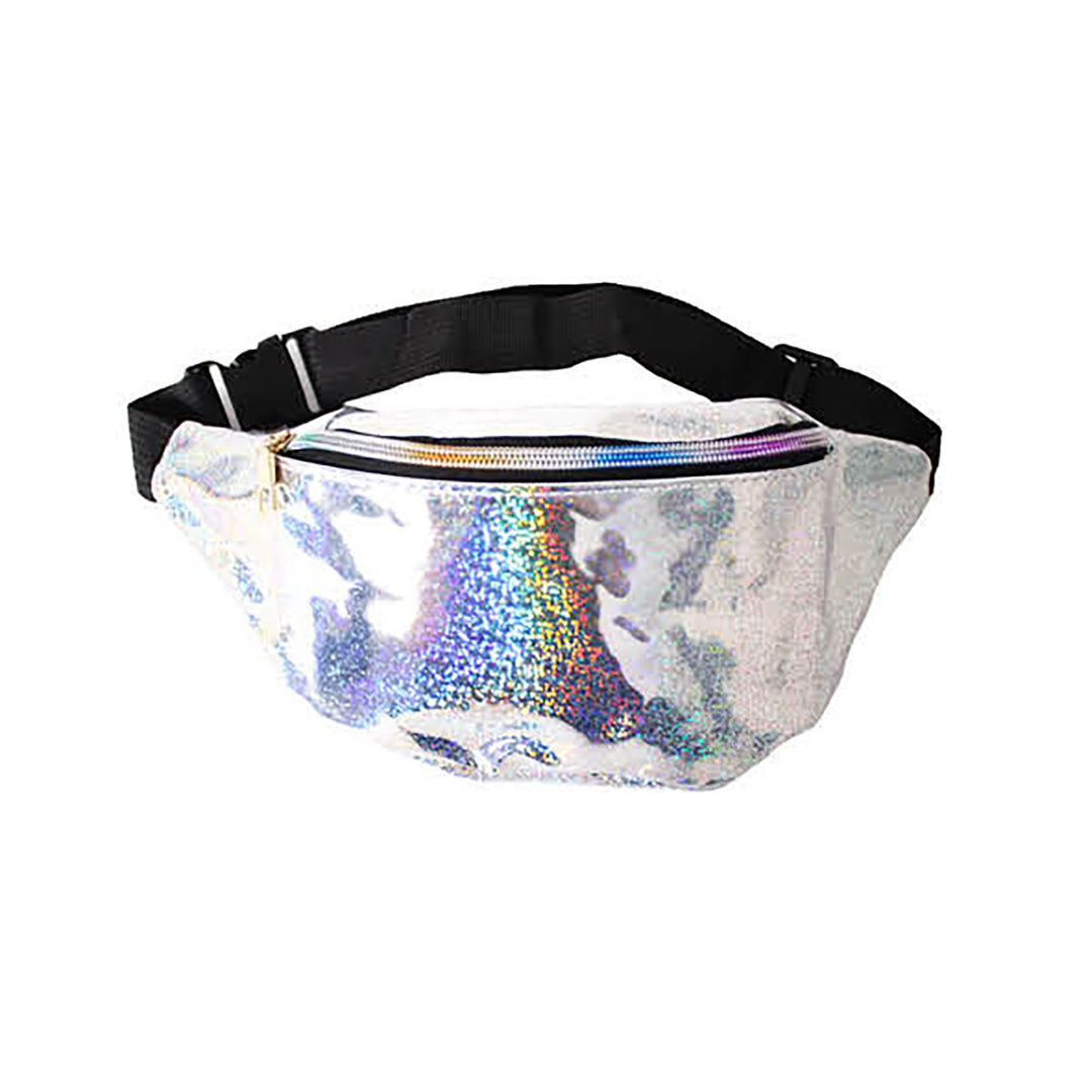 Iridescent Bum Bag - Silver Hologram