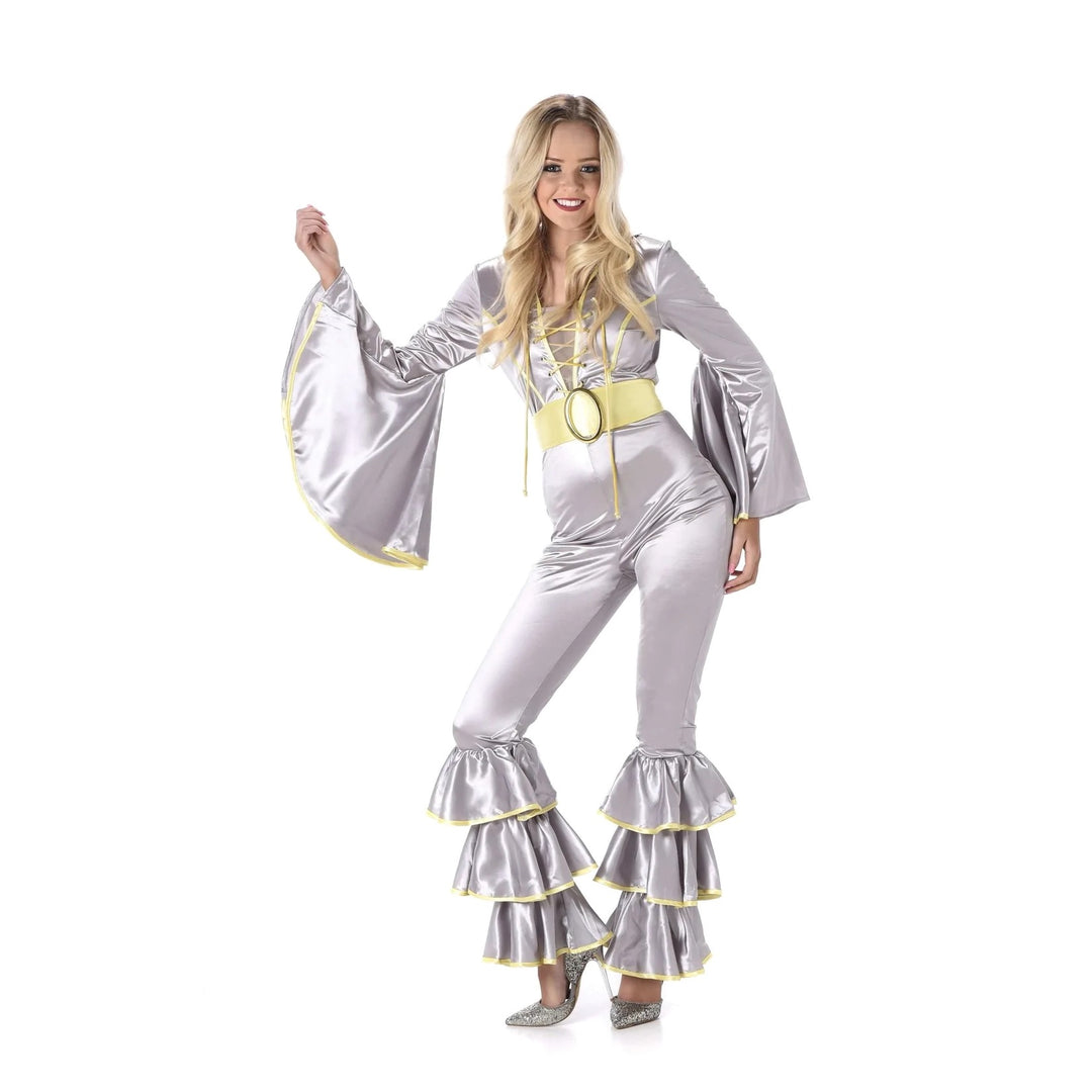 Silver Disco Jumpsuit Costume