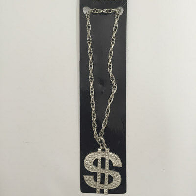 Silver Dollar Sign Necklace