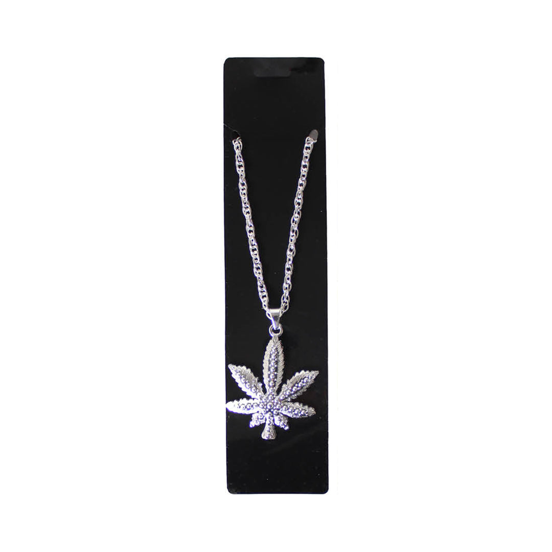 Silver Hemp Leaf Necklace