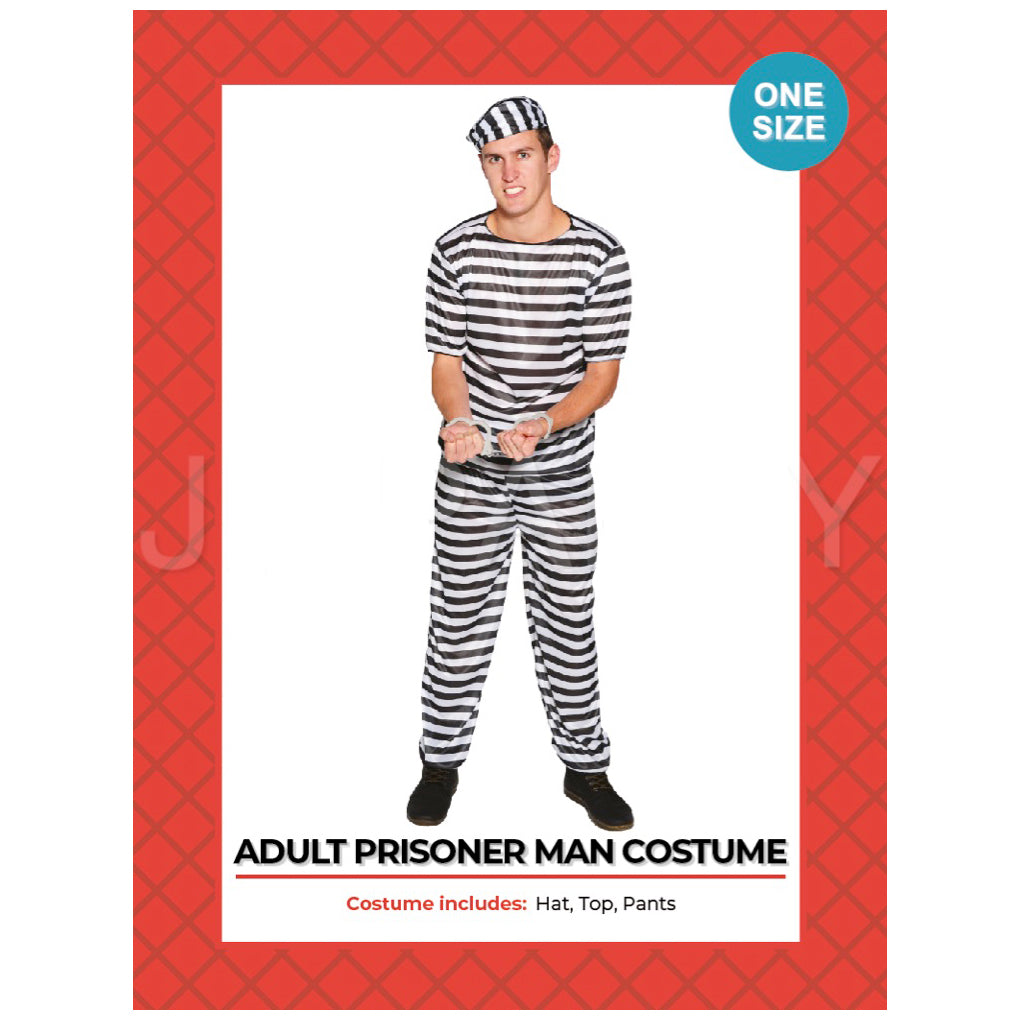 Adult Striped Prisoner Costume