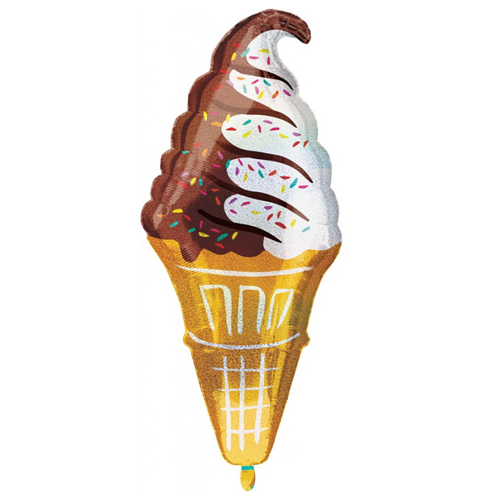 SuperShape Holographic Ice Cream Cone Balloon