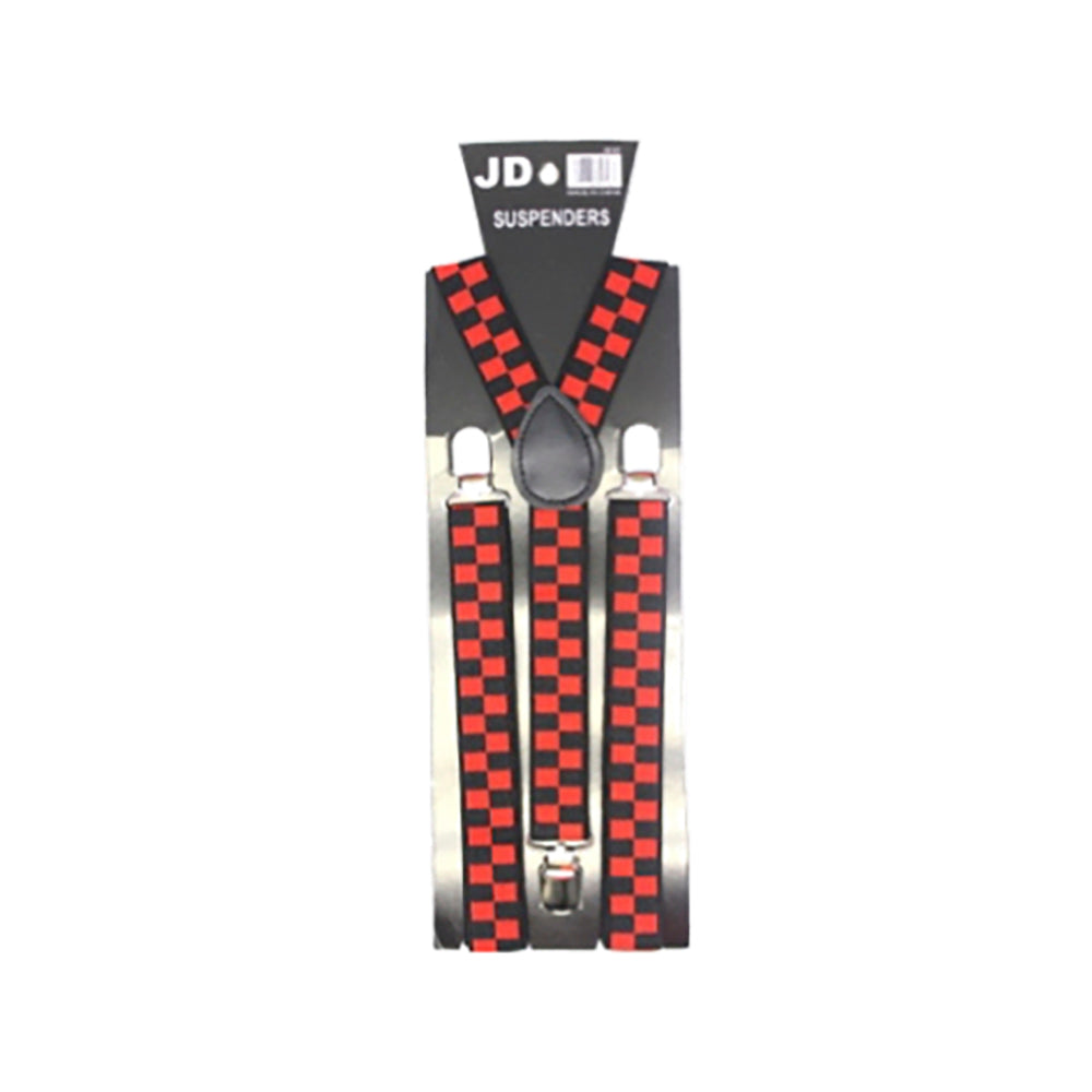 Suspenders - Checkered Red