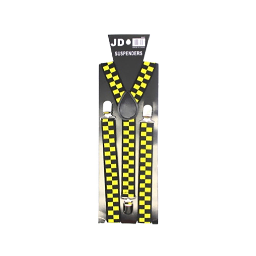 Suspenders - Checkered Yellow
