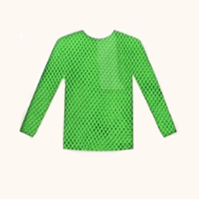 Long Sleeve Fishnet Top Green Neon