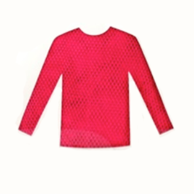 Long Sleeve Fishnet Top Hot Pink Neon