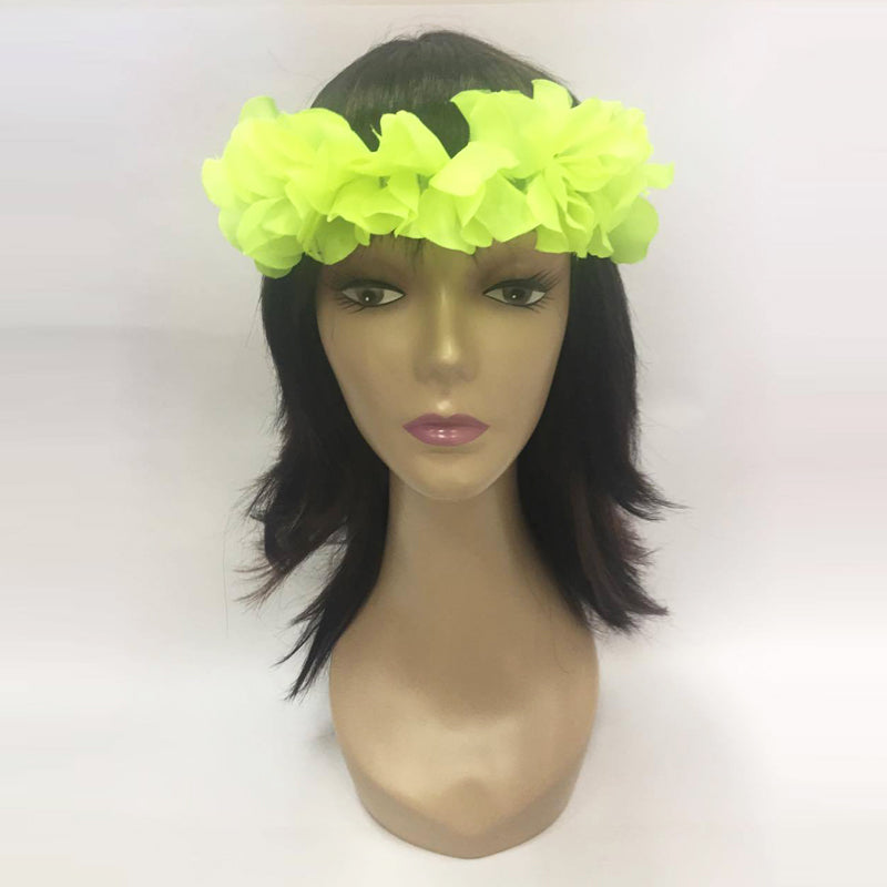 Neon Yellow Floral Hawaiian Headband