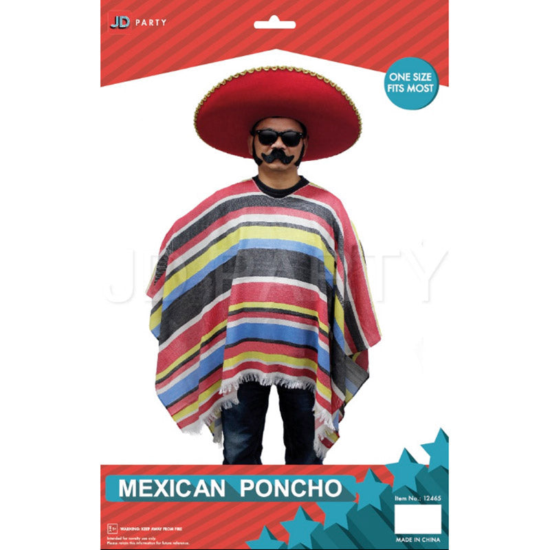 Mexican Poncho red/yellow