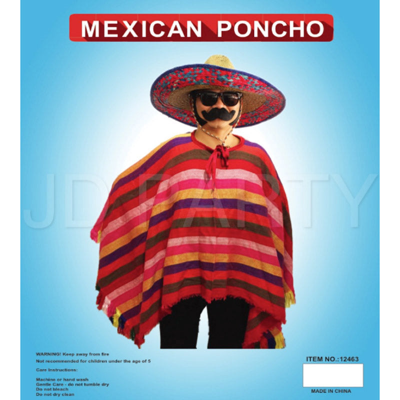 Mexican Poncho pink/orange