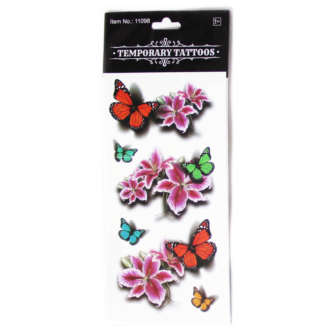 Temporary Tattoos - Butterflies & Flower Designs