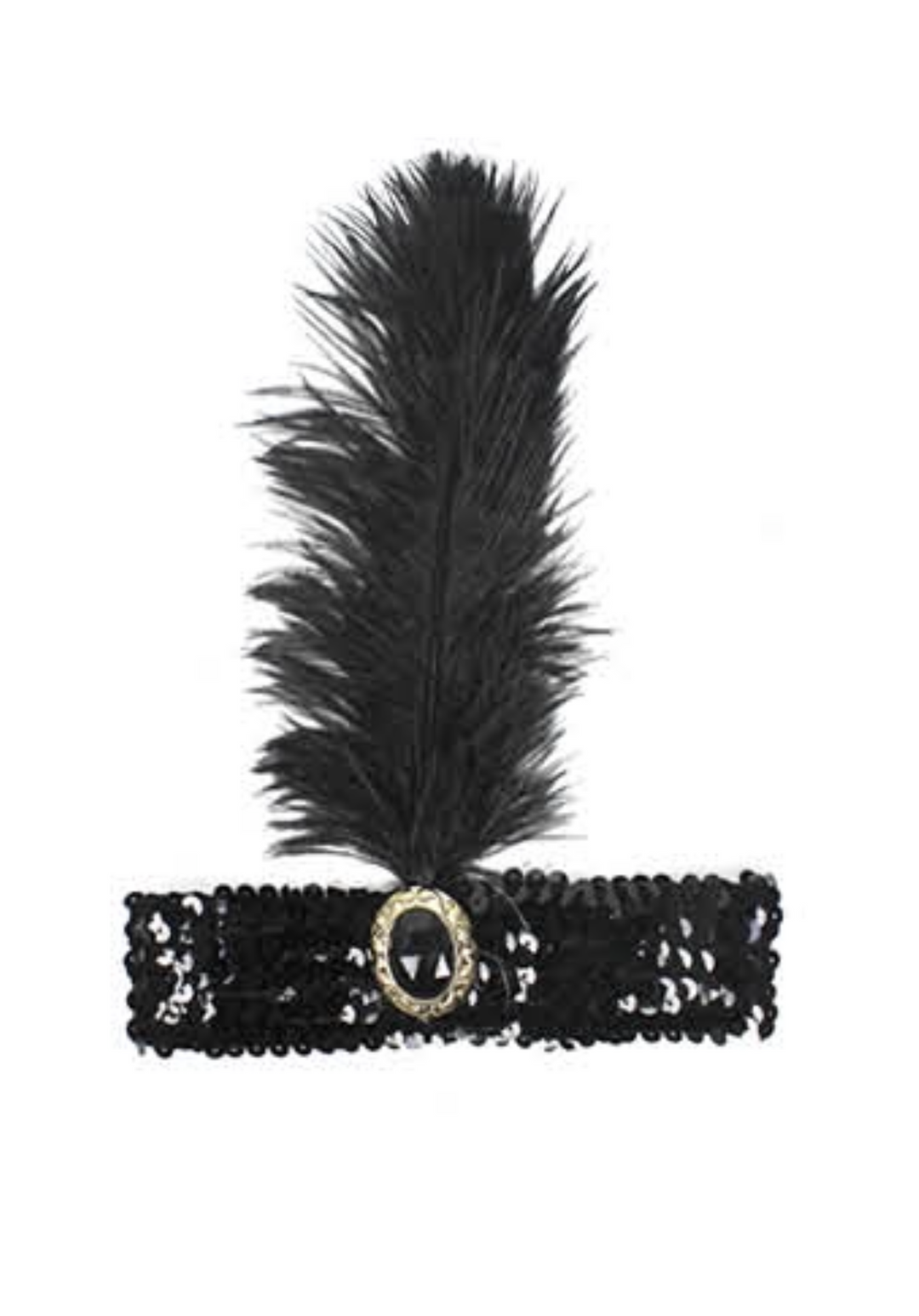 Sequin Flapper Headband - Black