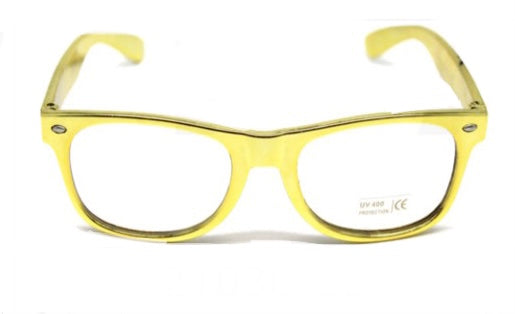 Party Glasses Wayfarers Clear - Yellow